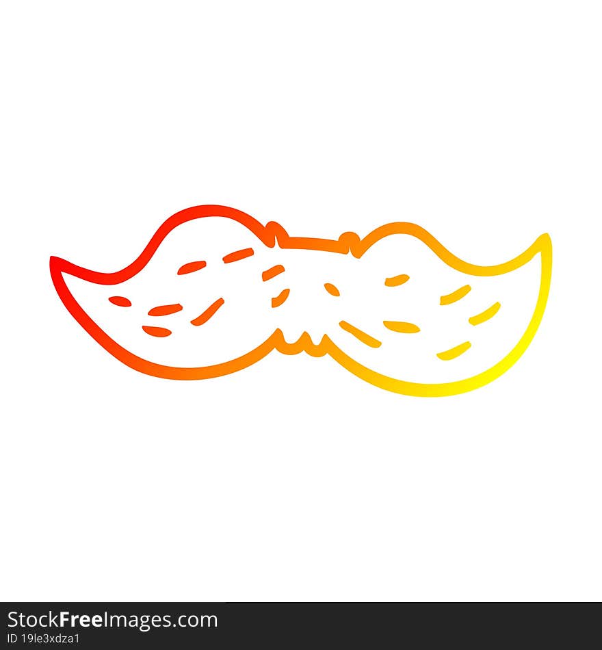 warm gradient line drawing cartoon mans mustache