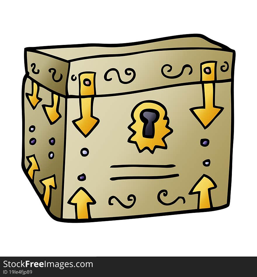 cartoon doodle treasure chest