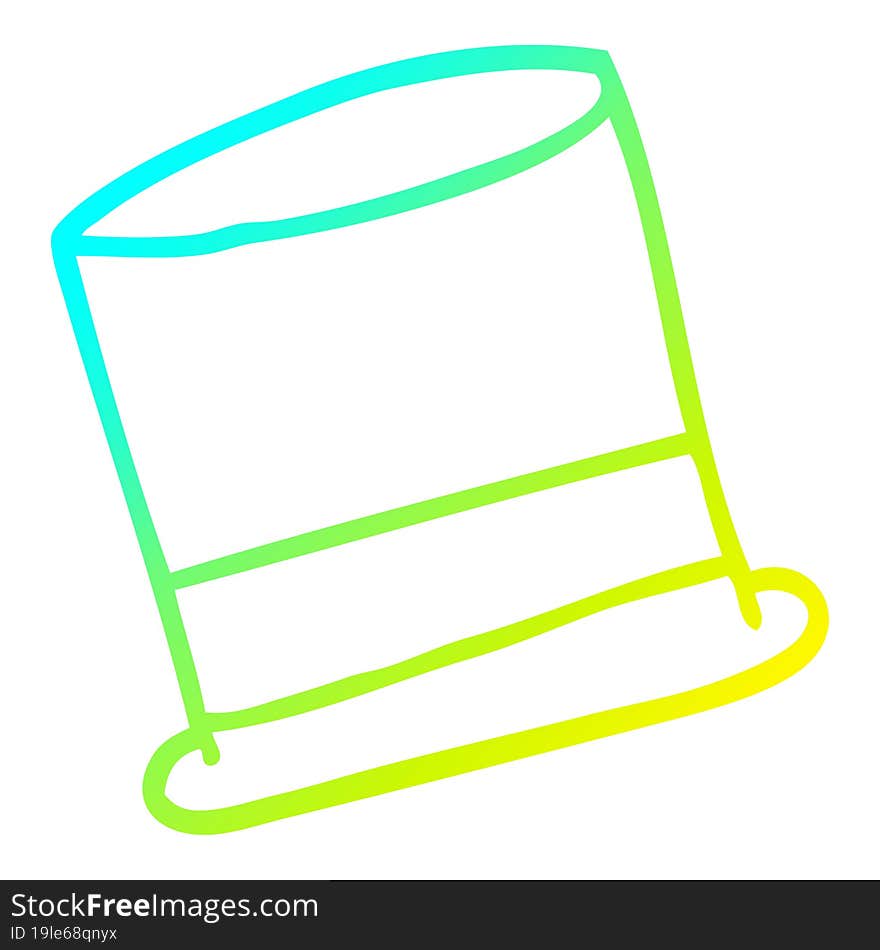 cold gradient line drawing of a cartoon hat