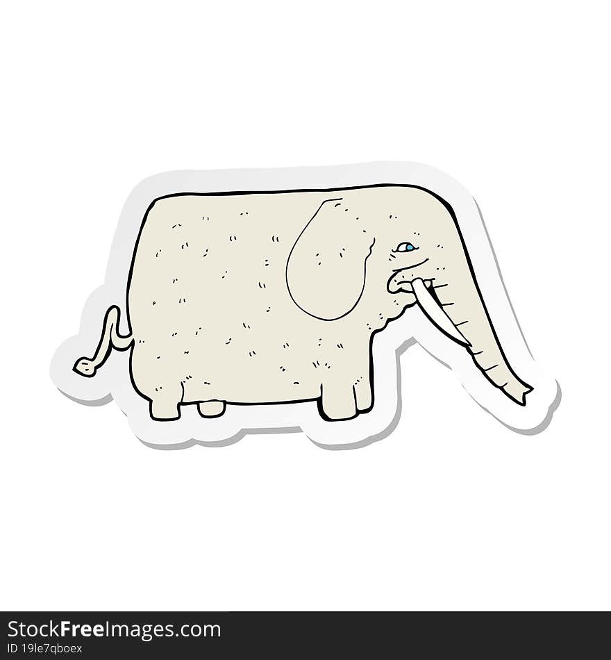 sticker of a cartoon big elephant