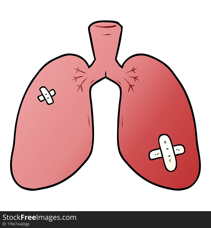 cartoon repaired lungs. cartoon repaired lungs