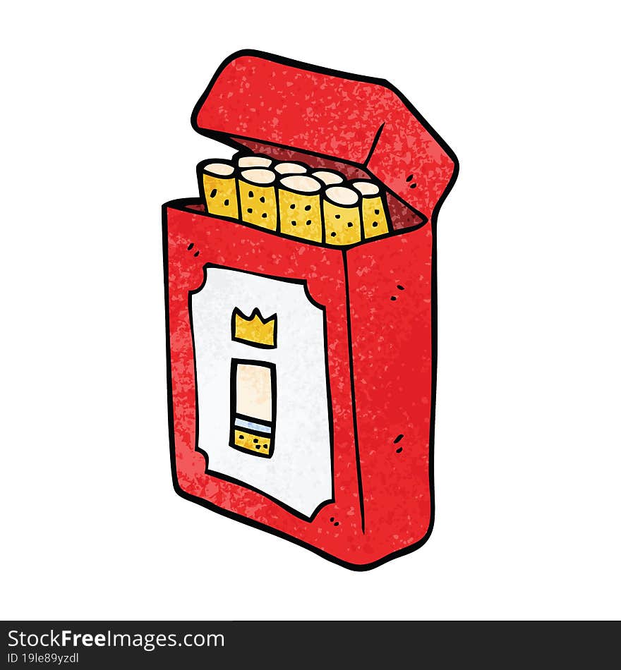 cartoon doodle pack of cigarettes