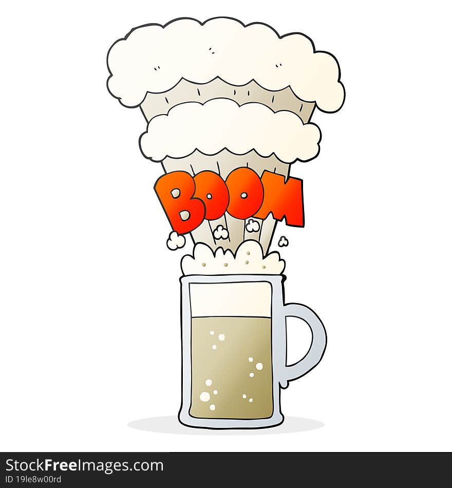 cartoon exploding beer