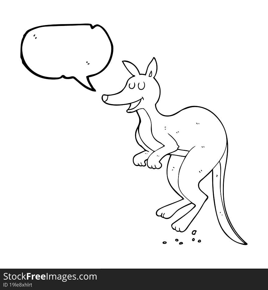 Speech Bubble Cartoon Kangaroo