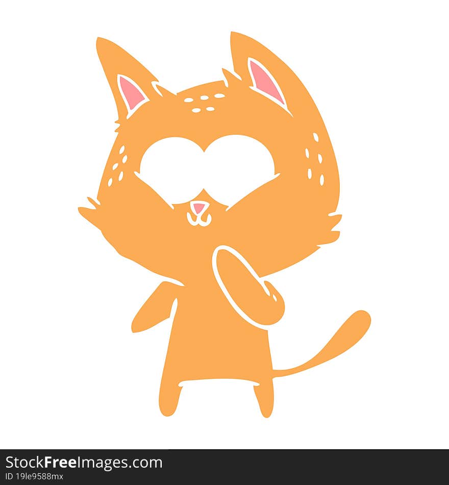 Flat Color Style Cartoon Cat Considering