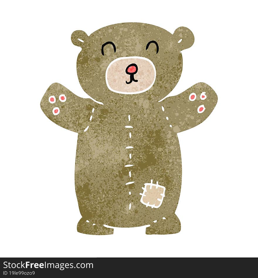 retro cartoon teddy bear