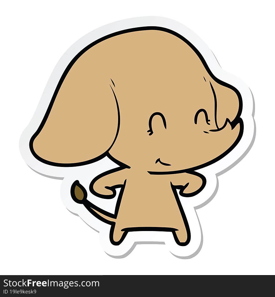 sticker of a cute cartoon elephant