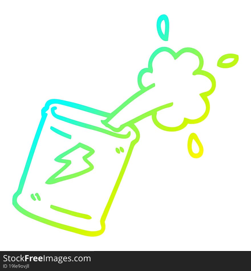 cold gradient line drawing cartoon soda can