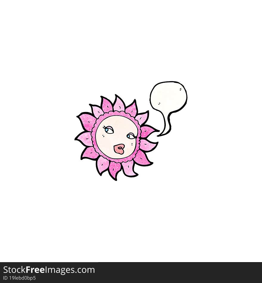 cartoon flower with speech bubble