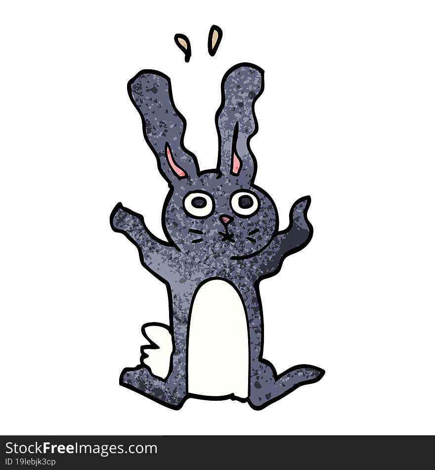 Cartoon Doodle Excited Rabbit