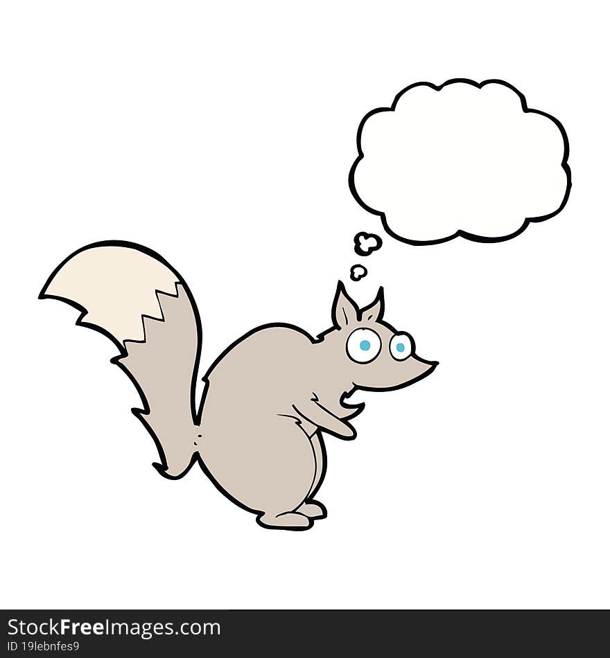 Funny Startled Squirrel Cartoon With Thought Bubble