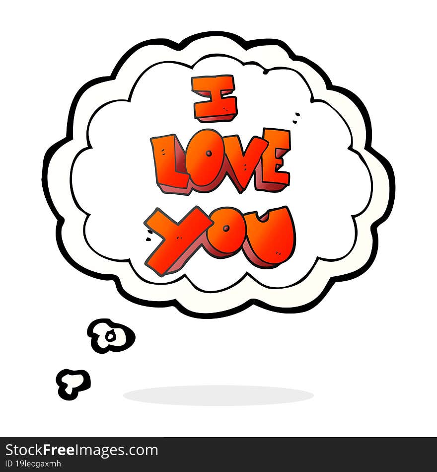 I love you thought bubble cartoon symbol