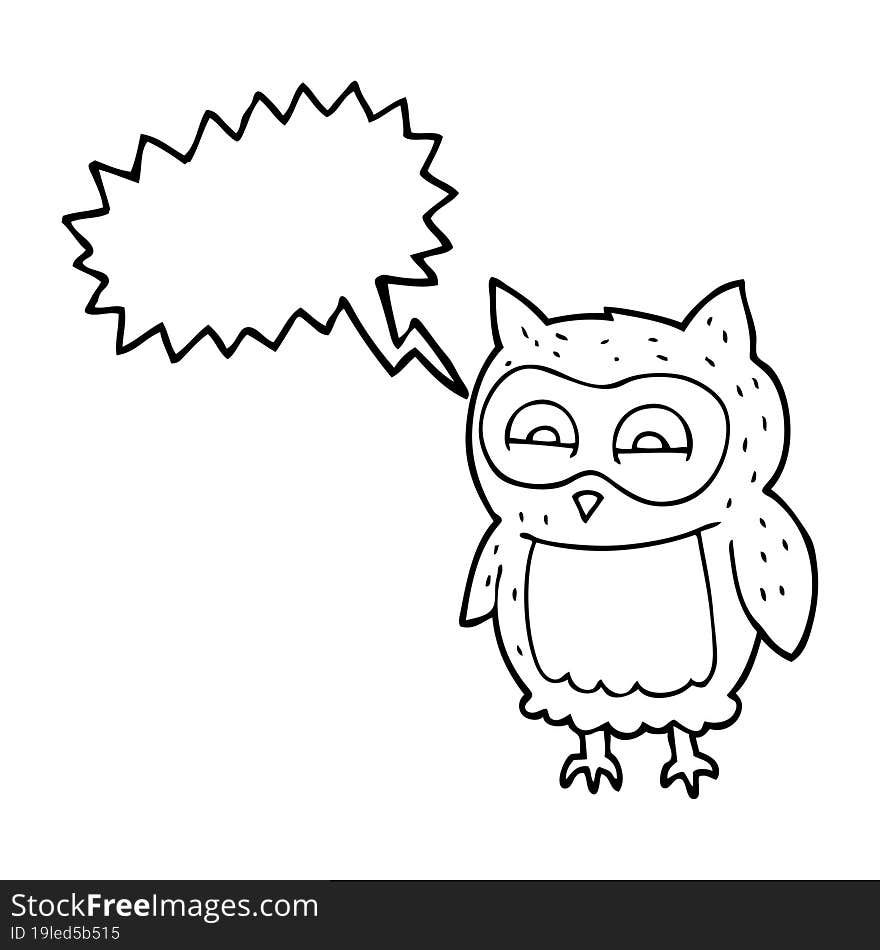 Speech Bubble Cartoon Owl