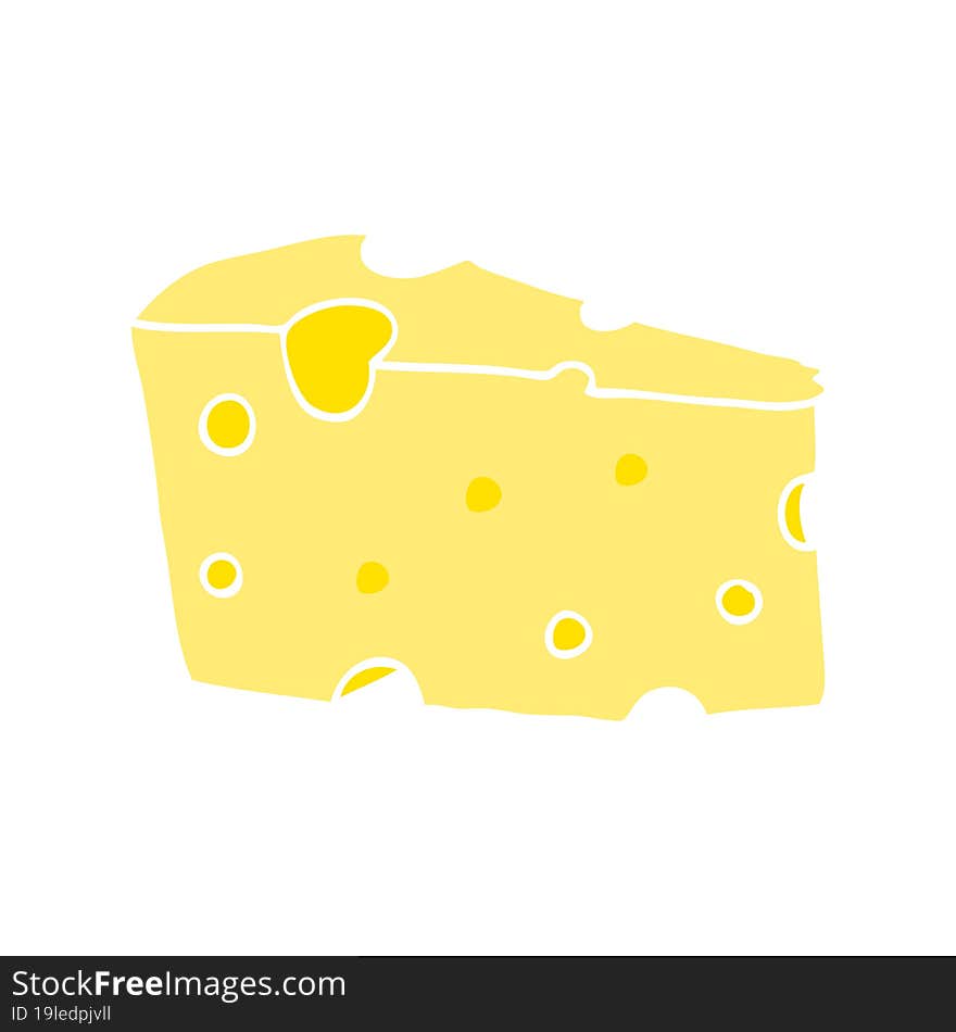 Flat Color Style Cartoon Cheese