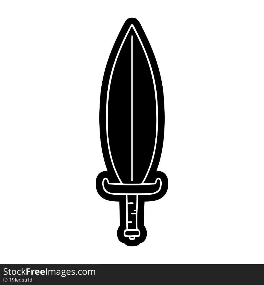 cartoon icon drawing of a magic leaf knife