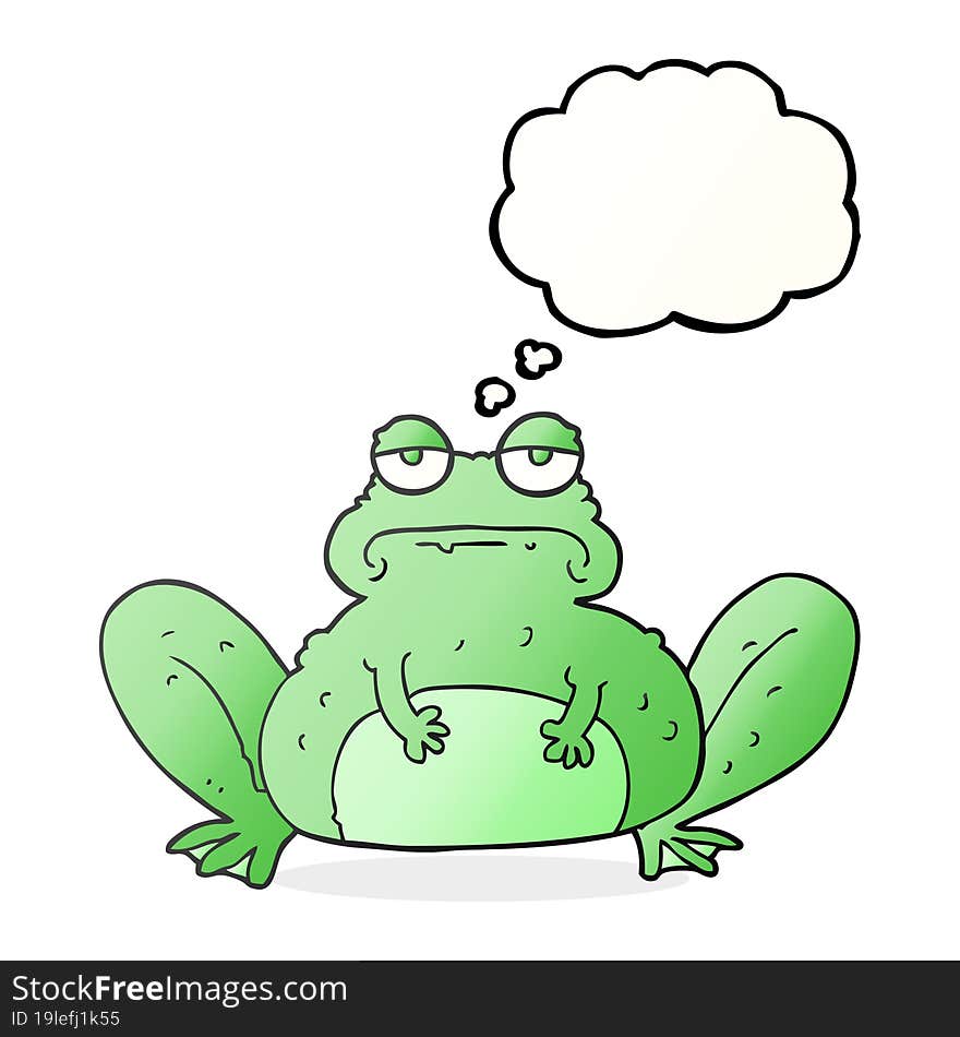 freehand drawn thought bubble cartoon frog