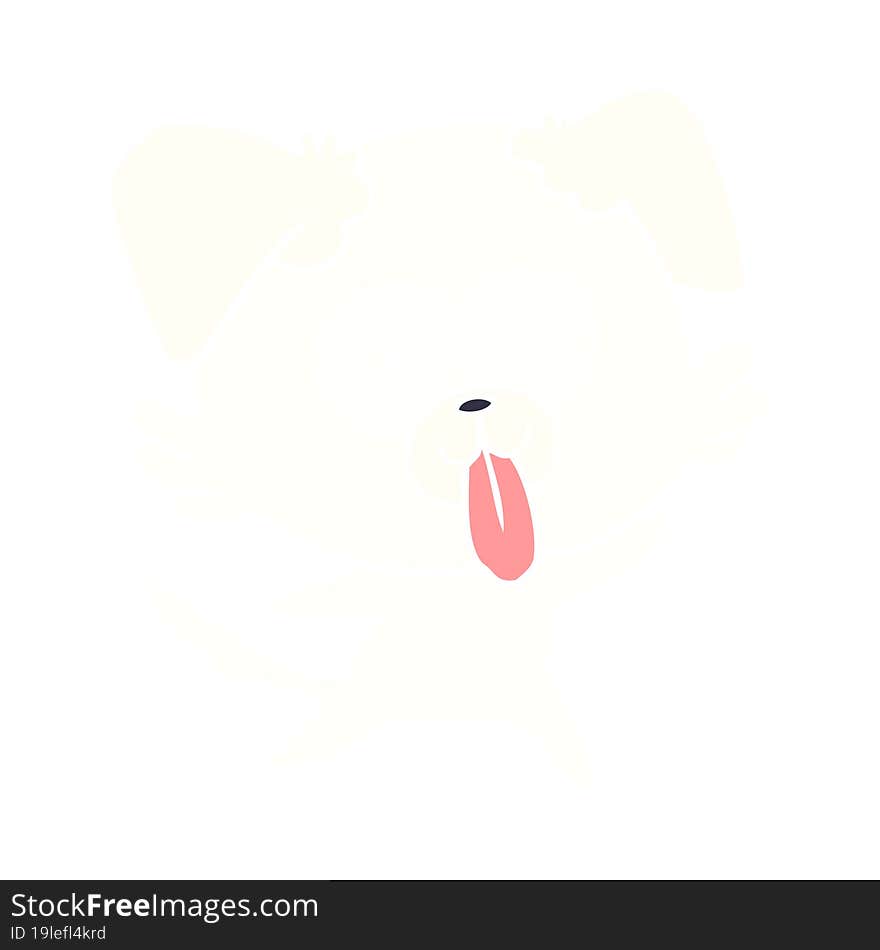 flat color style cartoon dog with tongue sticking out