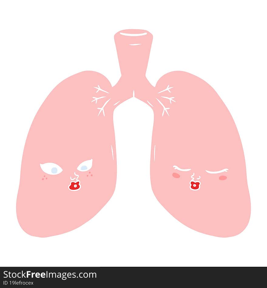 flat color style cartoon lungs