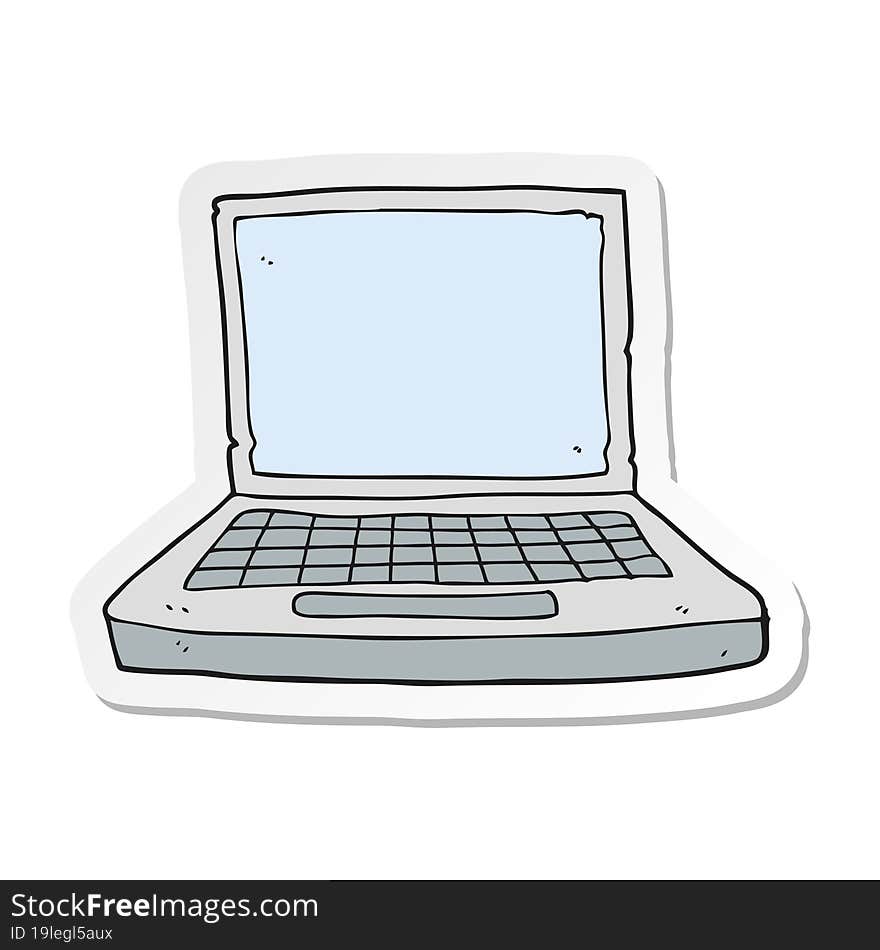 sticker of a cartoon laptop computer