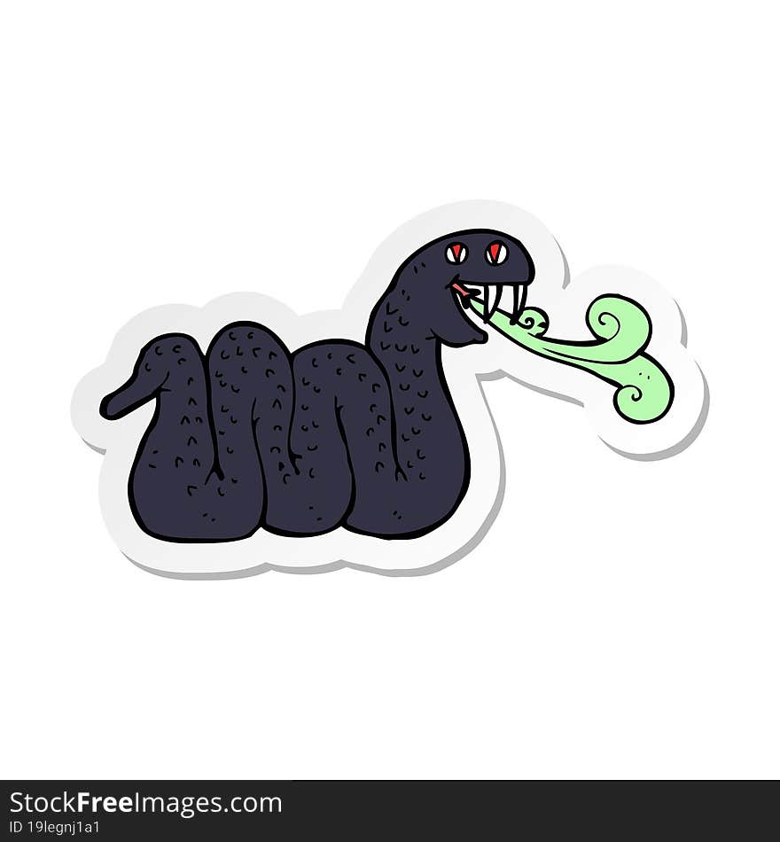 sticker of a cartoon snake