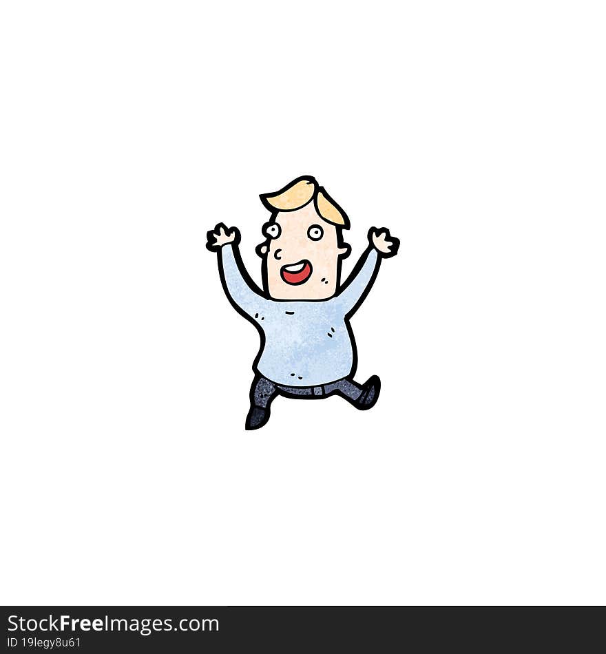 Cartoon Excited Man