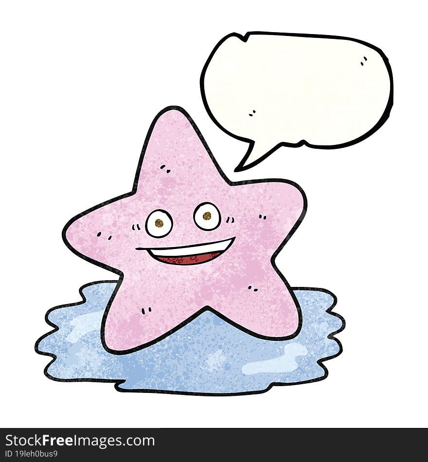 speech bubble textured cartoon starfish