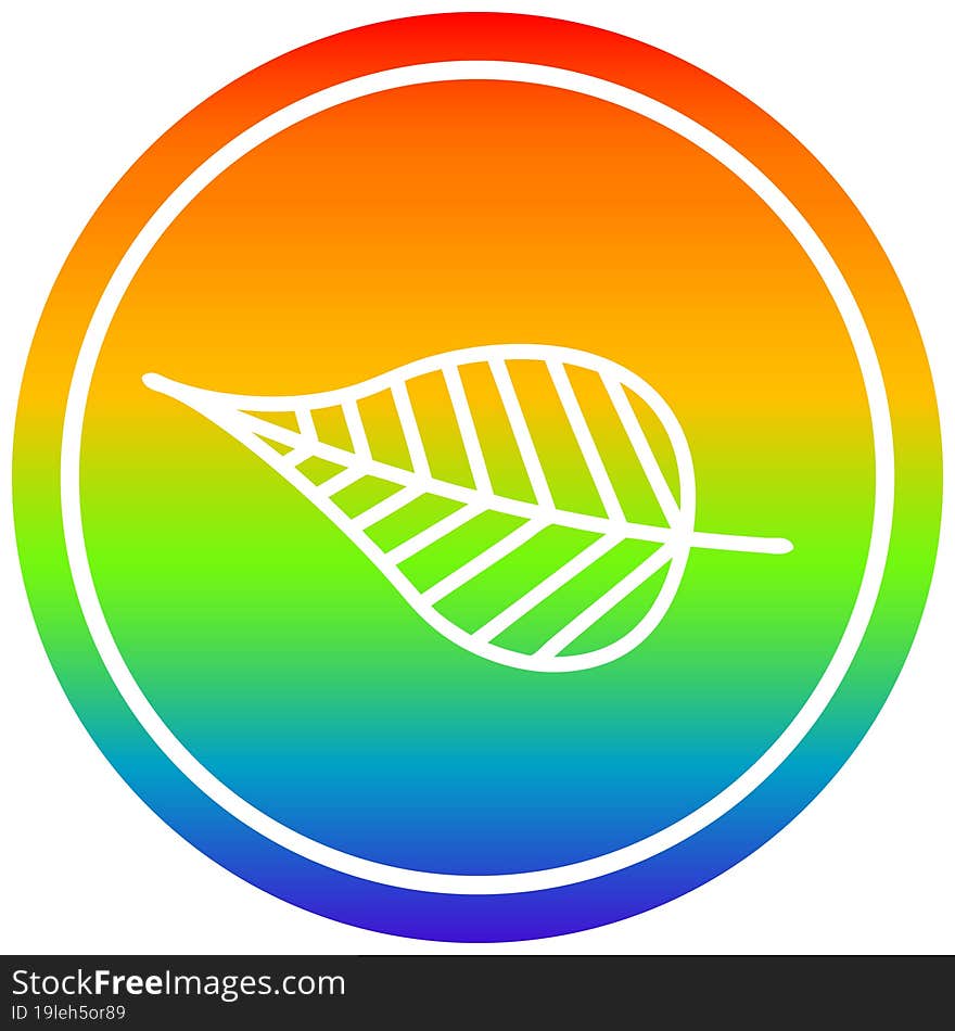 Natural Leaf Circular In Rainbow Spectrum