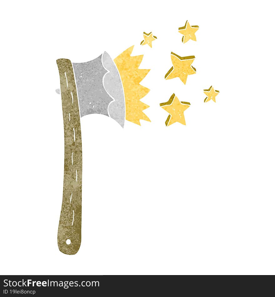 retro cartoon sharp axe