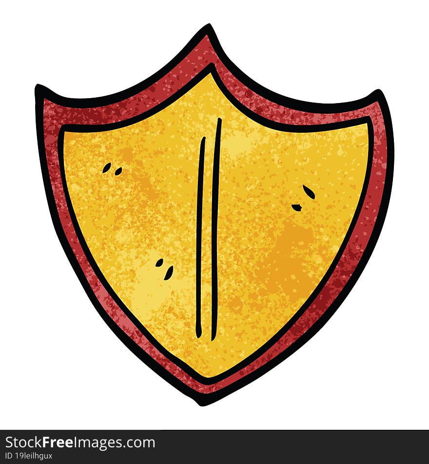 cartoon doodle old shield