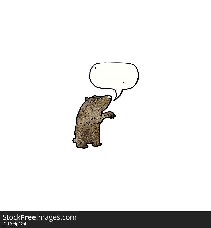 cartoon bear with speech bubble