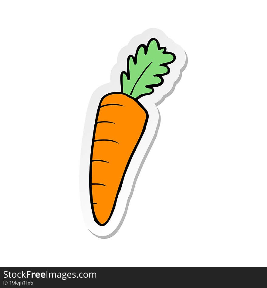 sticker of a cartoon carrot