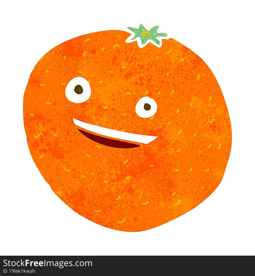 happy cartoon orange