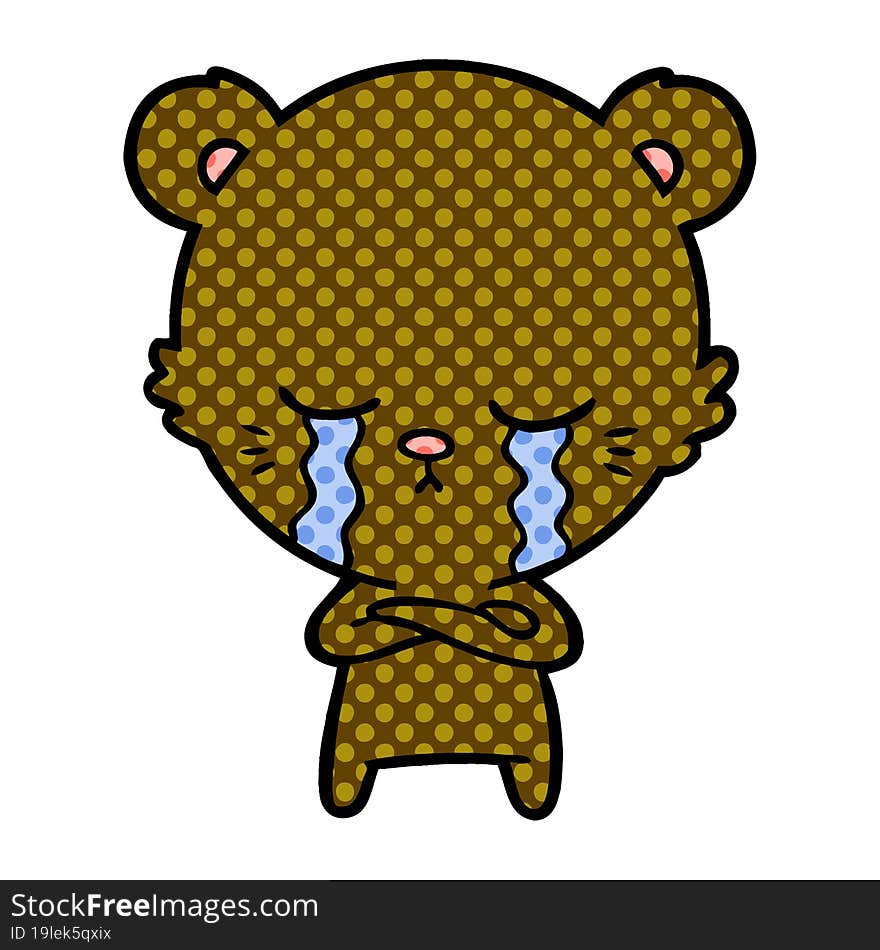 crying cartoon bear. crying cartoon bear