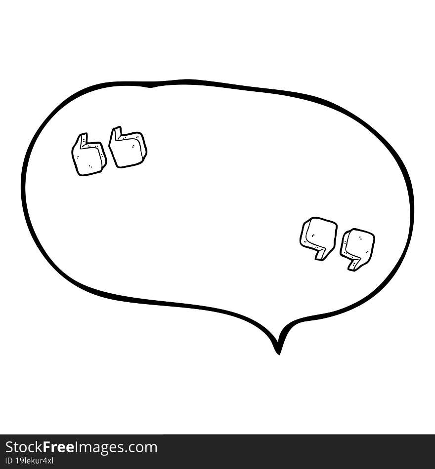 Speech Bubble Cartoon Quotation Marks