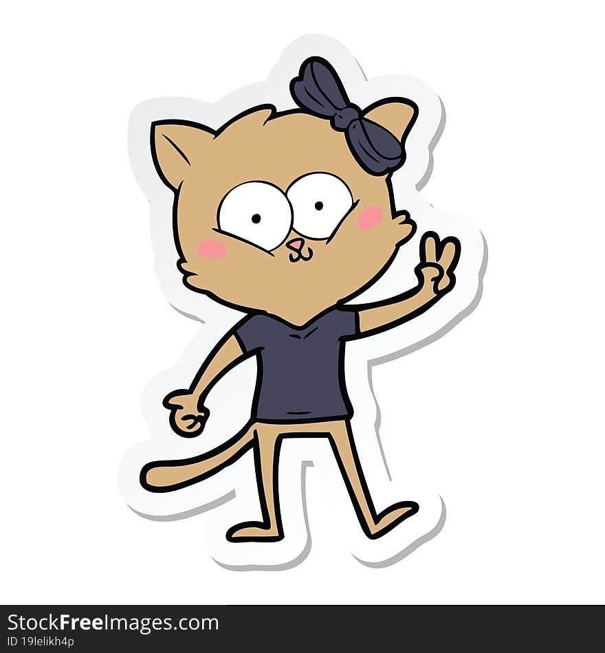 Sticker Of A Cartoon Cat