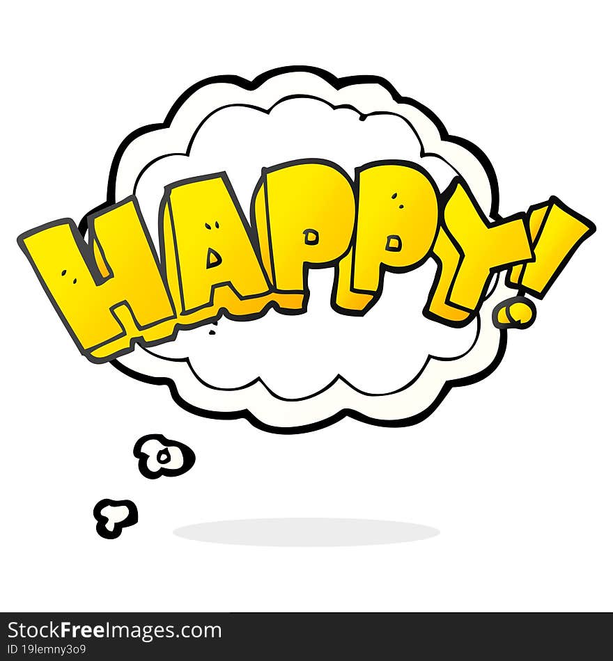 Thought Bubble Cartoon Happy Text Symbol