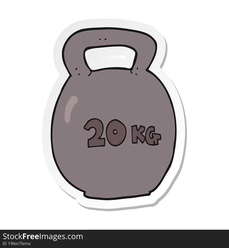 Sticker Of A Cartoon 20kg Kettle Bell