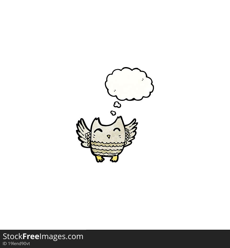 cartoon owl with thought bubble