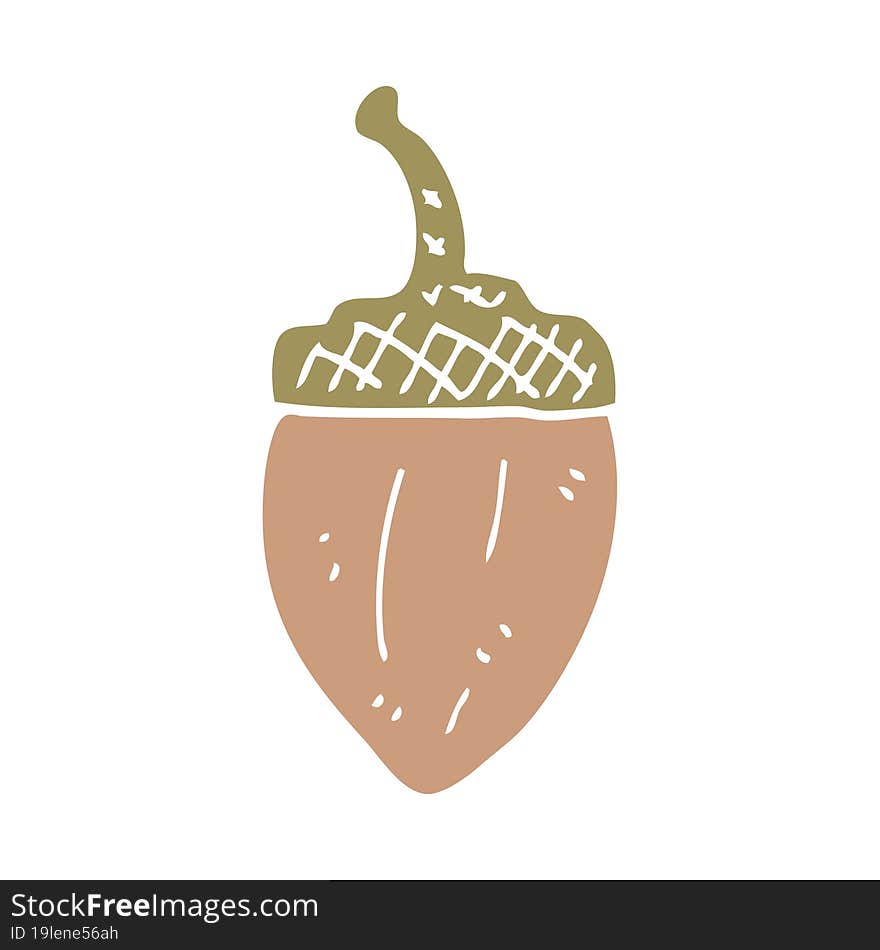 cartoon doodle acorn