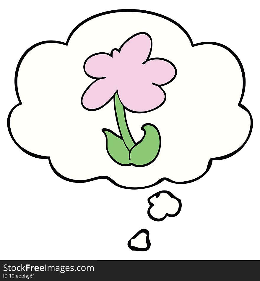 cute cartoon flower and thought bubble