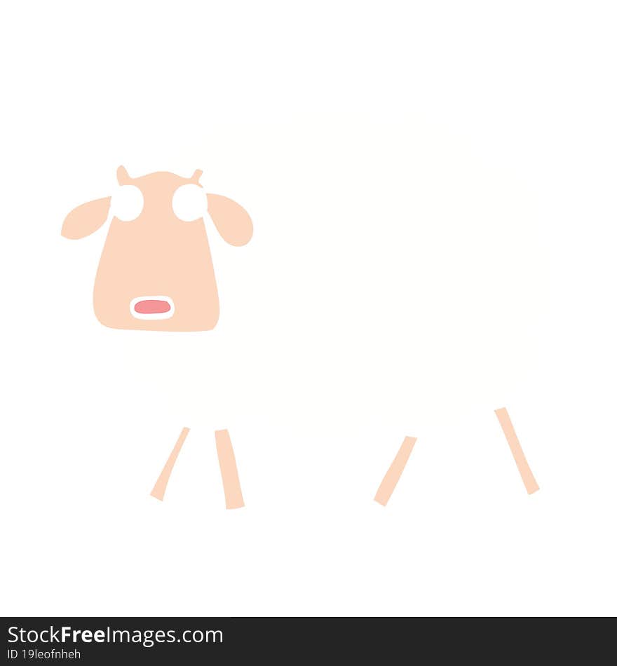 flat color style cartoon sheep