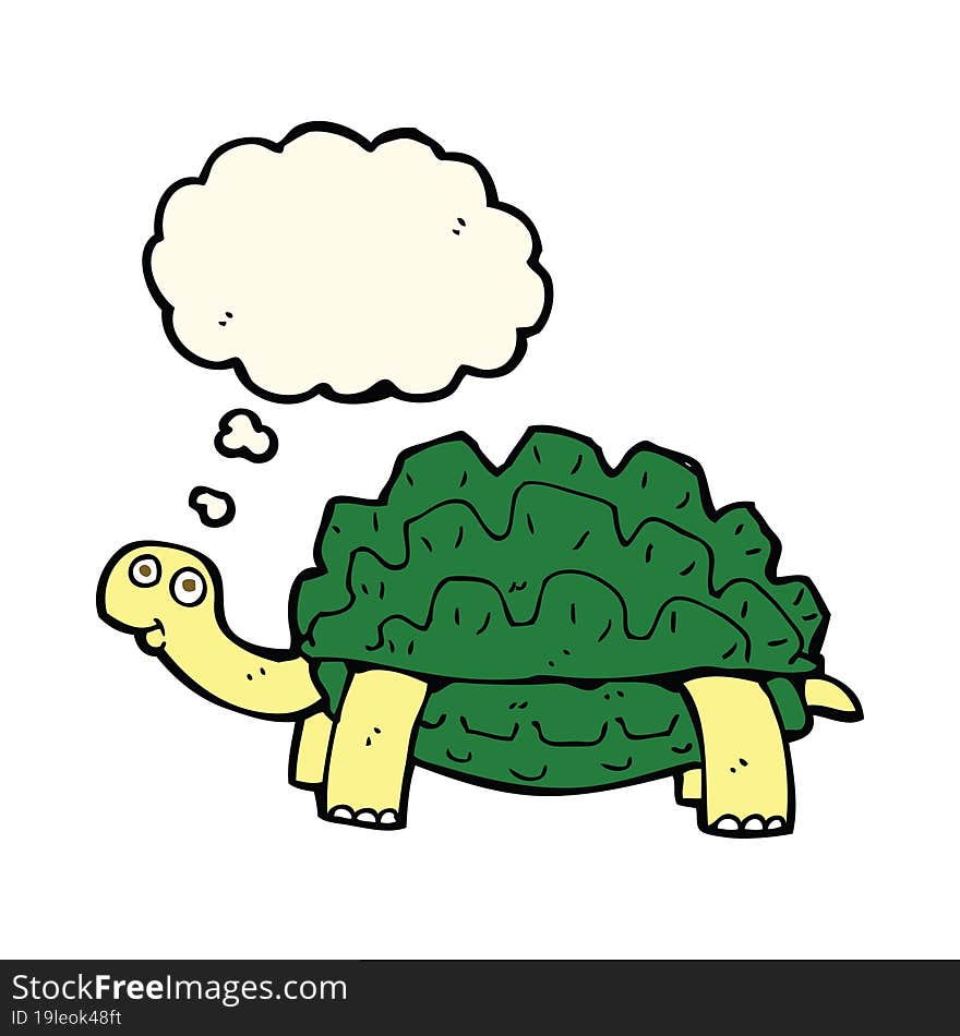 Cartoon Tortoise With Thought Bubble