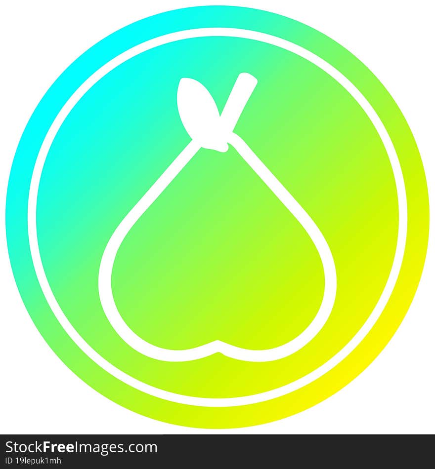 organic pear circular in cold gradient spectrum