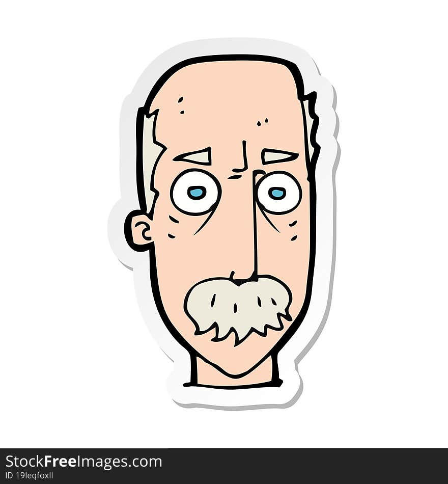 sticker of a cartoon man with mustache