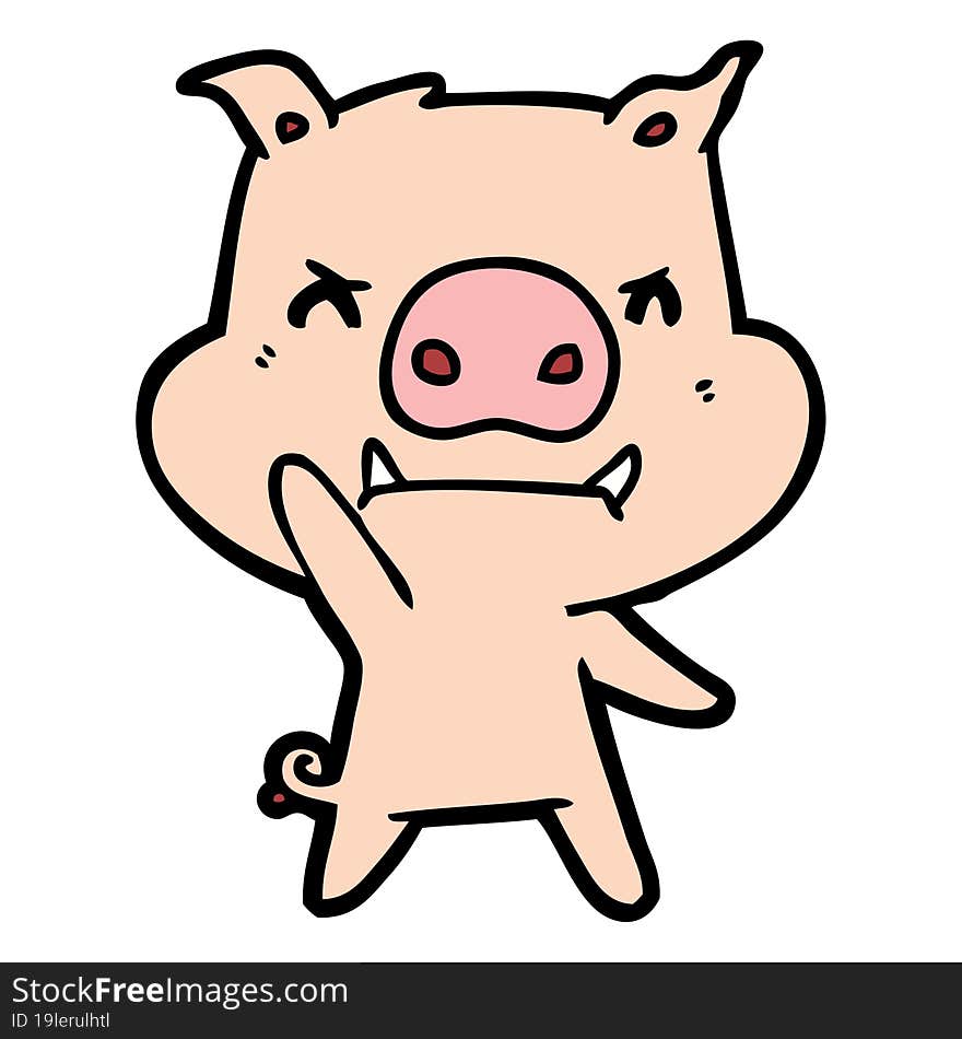 angry cartoon pig. angry cartoon pig