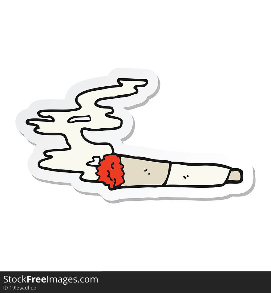 sticker of a cartoon cigarette