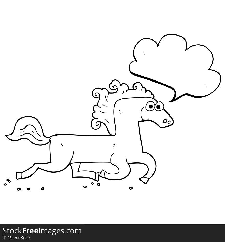 speech bubble cartoon running horse