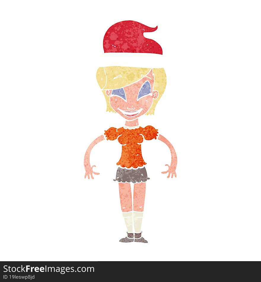 cartoon woman ready for christmas