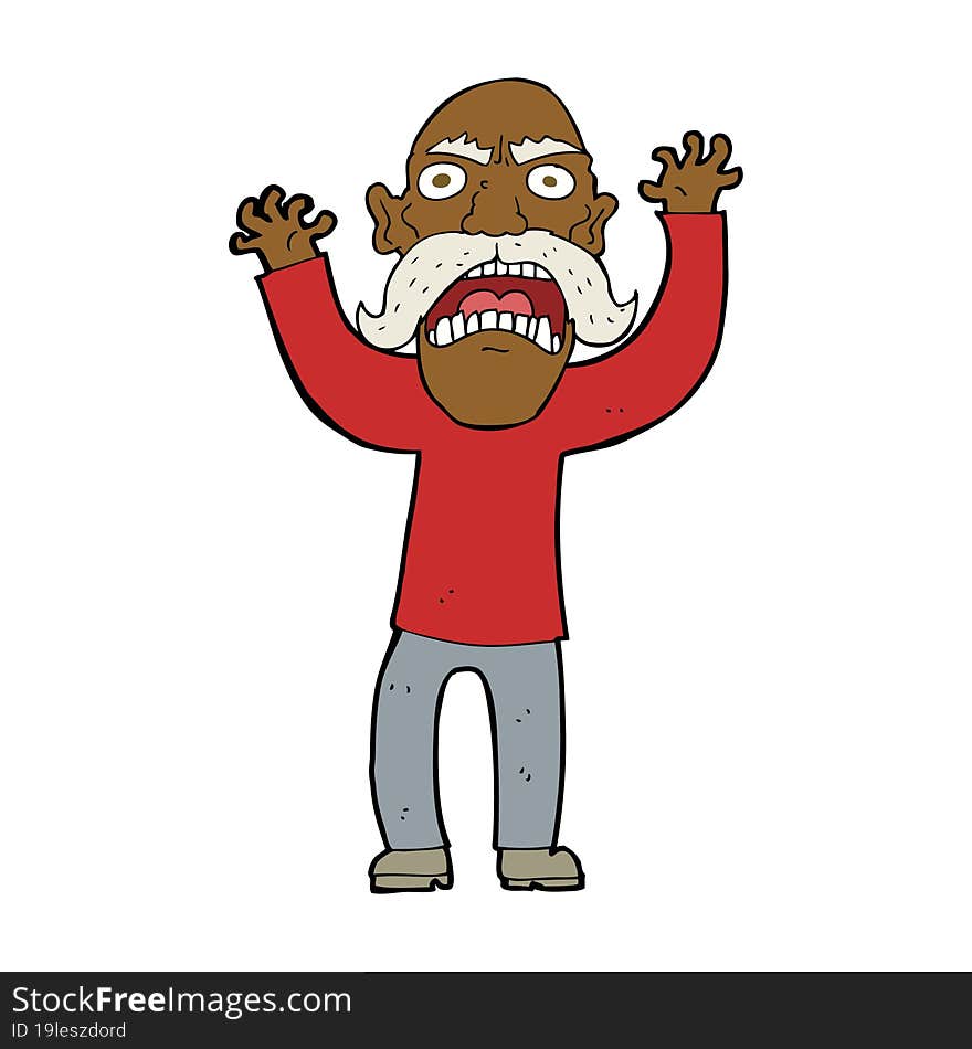 cartoon angry old man