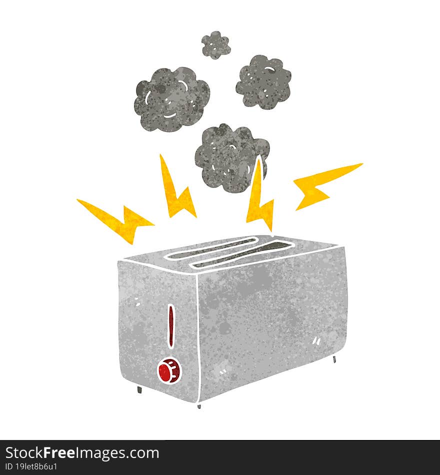 Retro Cartoon Faulty Toaster